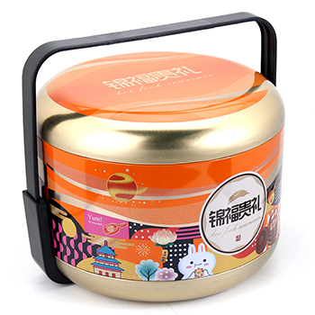 2023圓形手提月餅鐵盒_中秋禮品鐵盒包裝中心